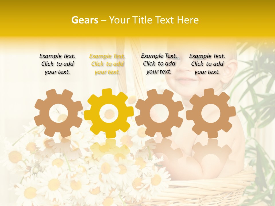 Bouquet Caucasian Home PowerPoint Template