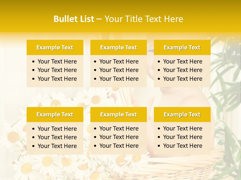 Bouquet Caucasian Home PowerPoint Template