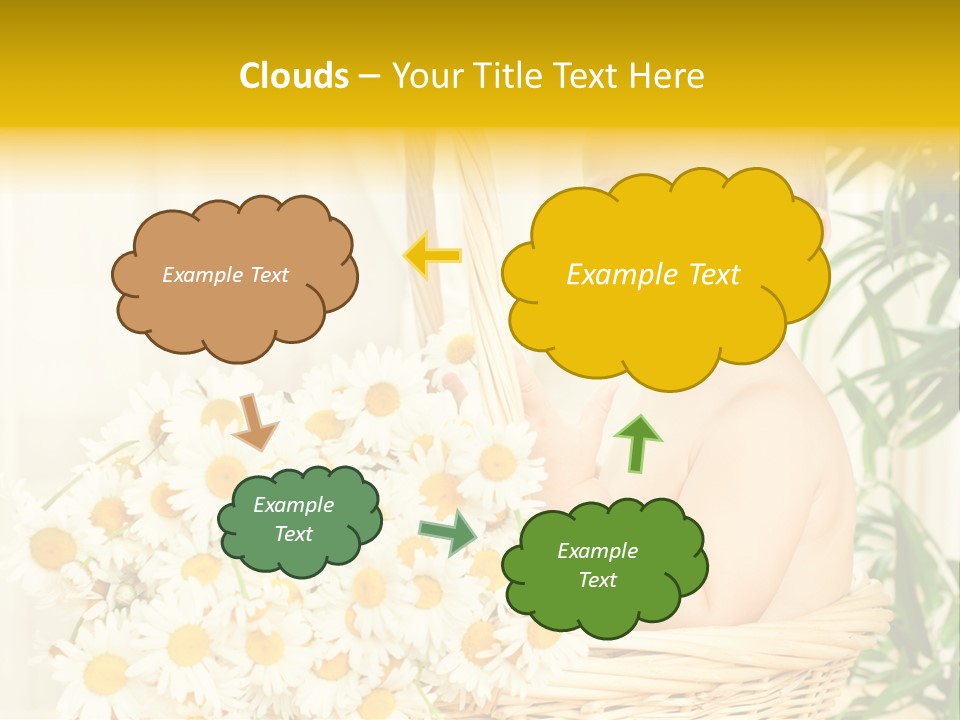 Bouquet Caucasian Home PowerPoint Template