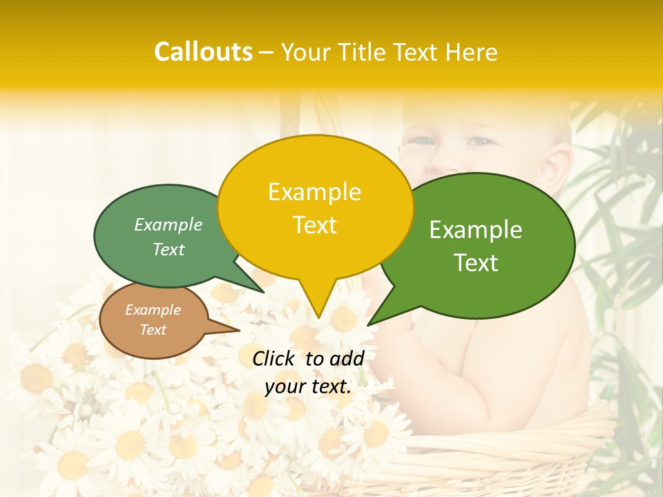 Bouquet Caucasian Home PowerPoint Template