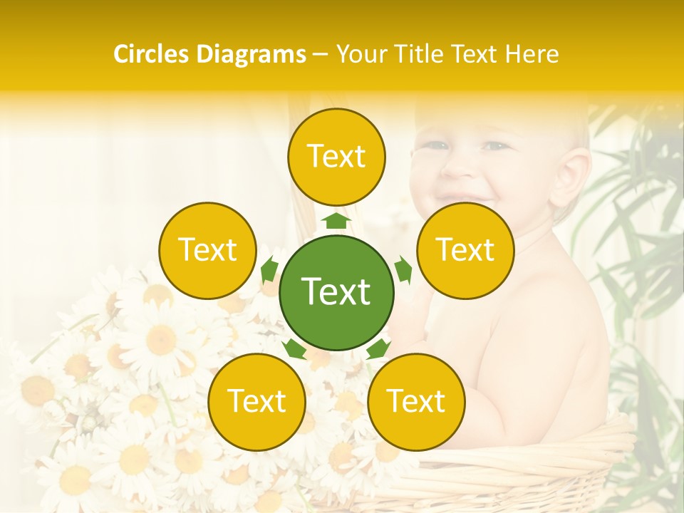 Bouquet Caucasian Home PowerPoint Template