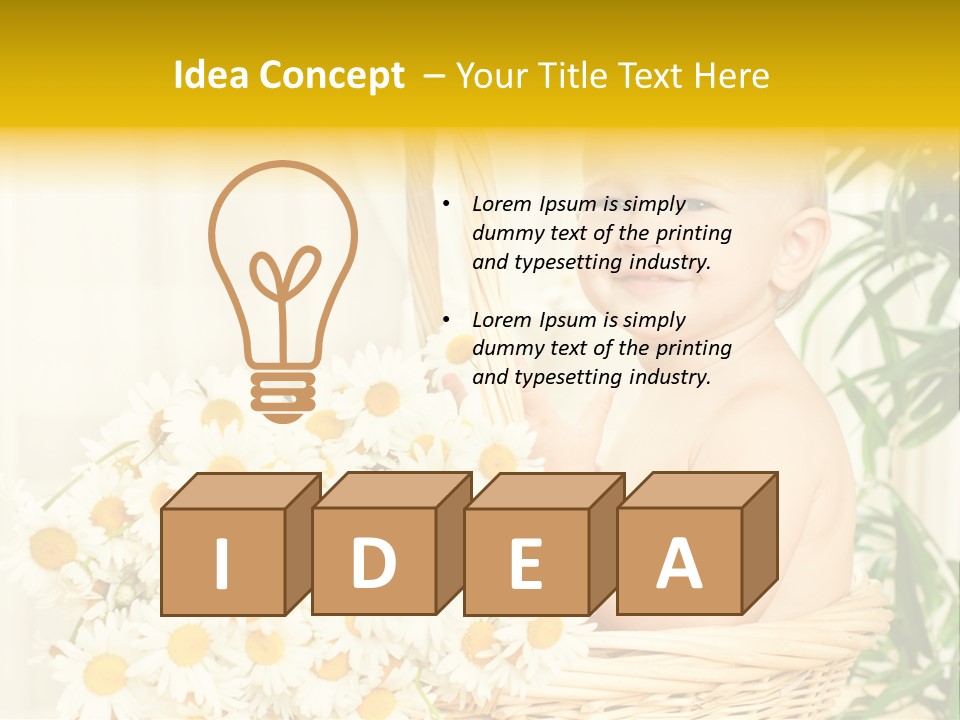 Bouquet Caucasian Home PowerPoint Template