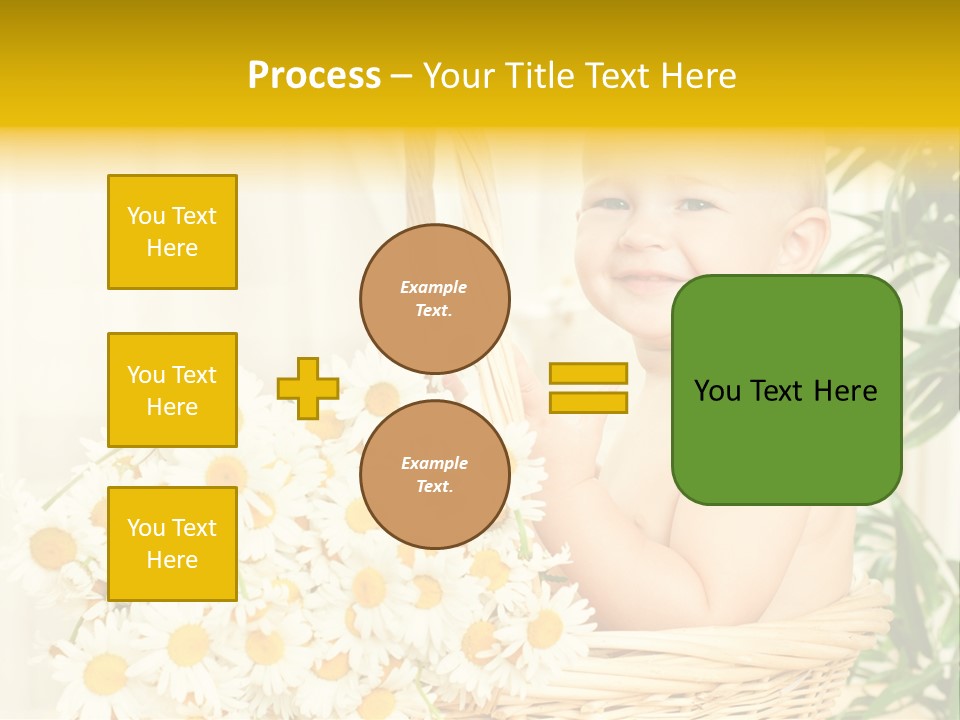 Bouquet Caucasian Home PowerPoint Template