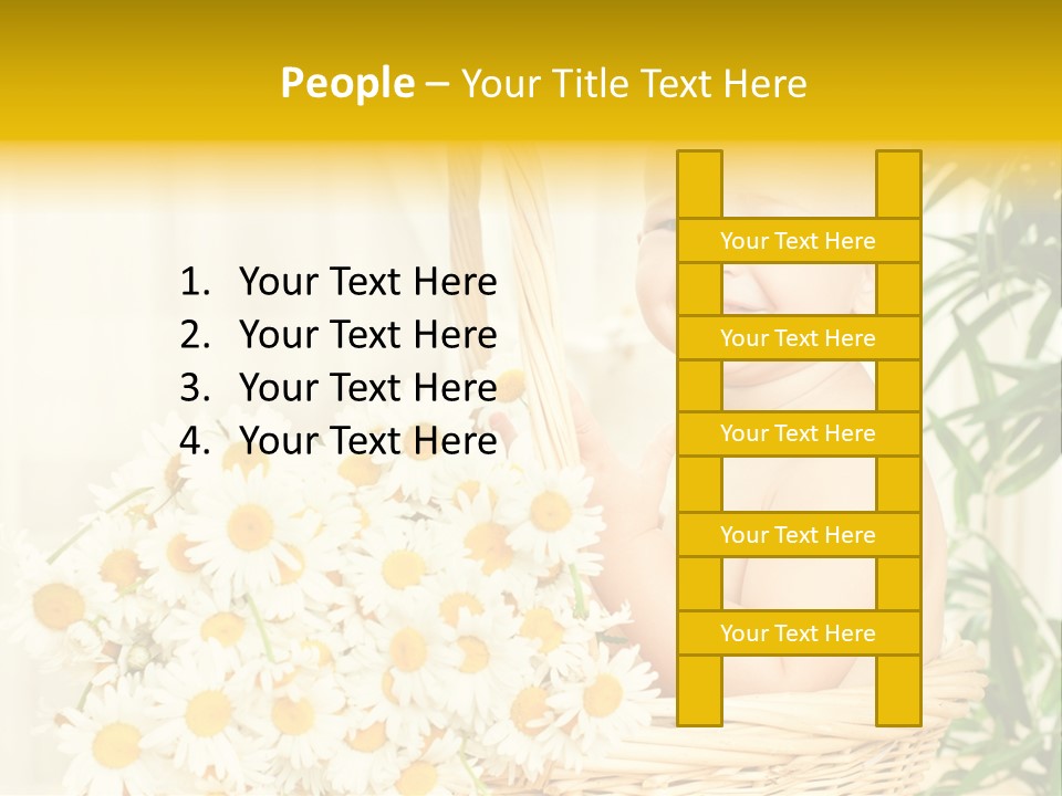 Bouquet Caucasian Home PowerPoint Template