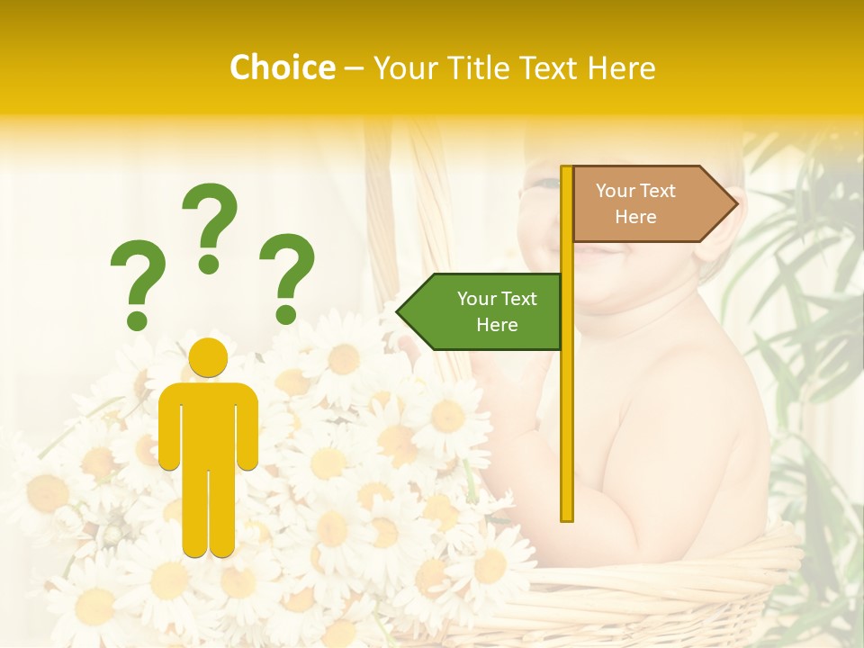 Bouquet Caucasian Home PowerPoint Template