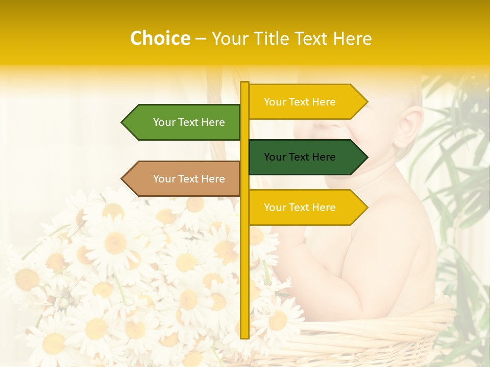 Bouquet Caucasian Home PowerPoint Template