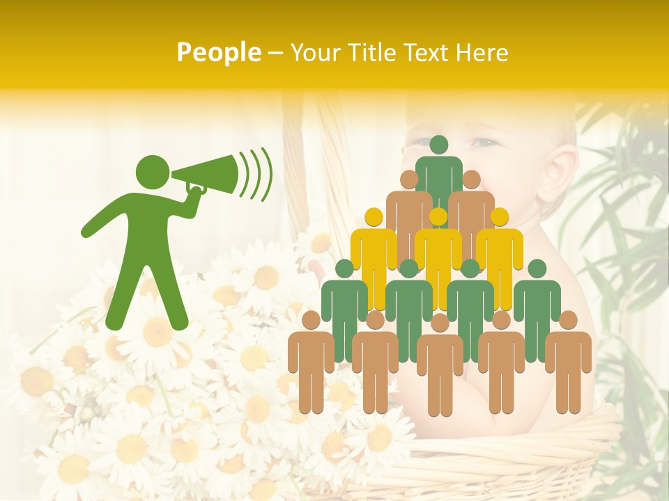 Bouquet Caucasian Home PowerPoint Template