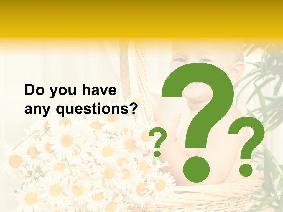 Bouquet Caucasian Home PowerPoint Template