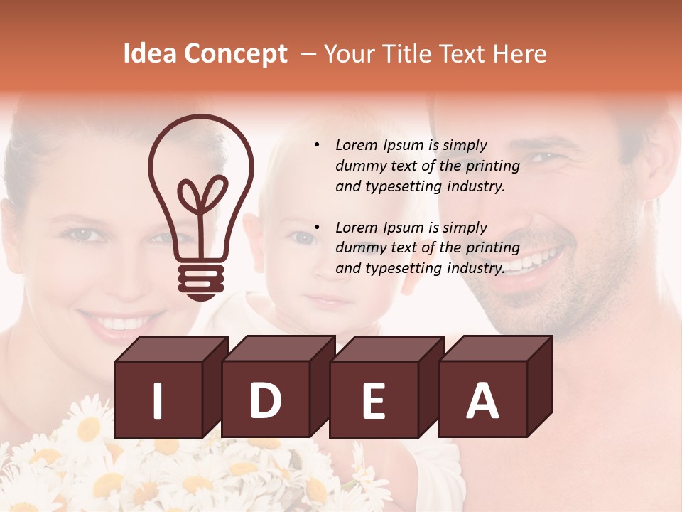 Young Three Love PowerPoint Template