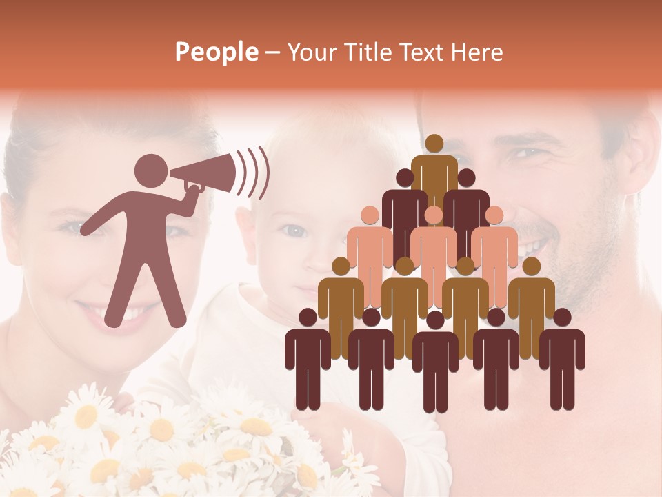 Young Three Love PowerPoint Template