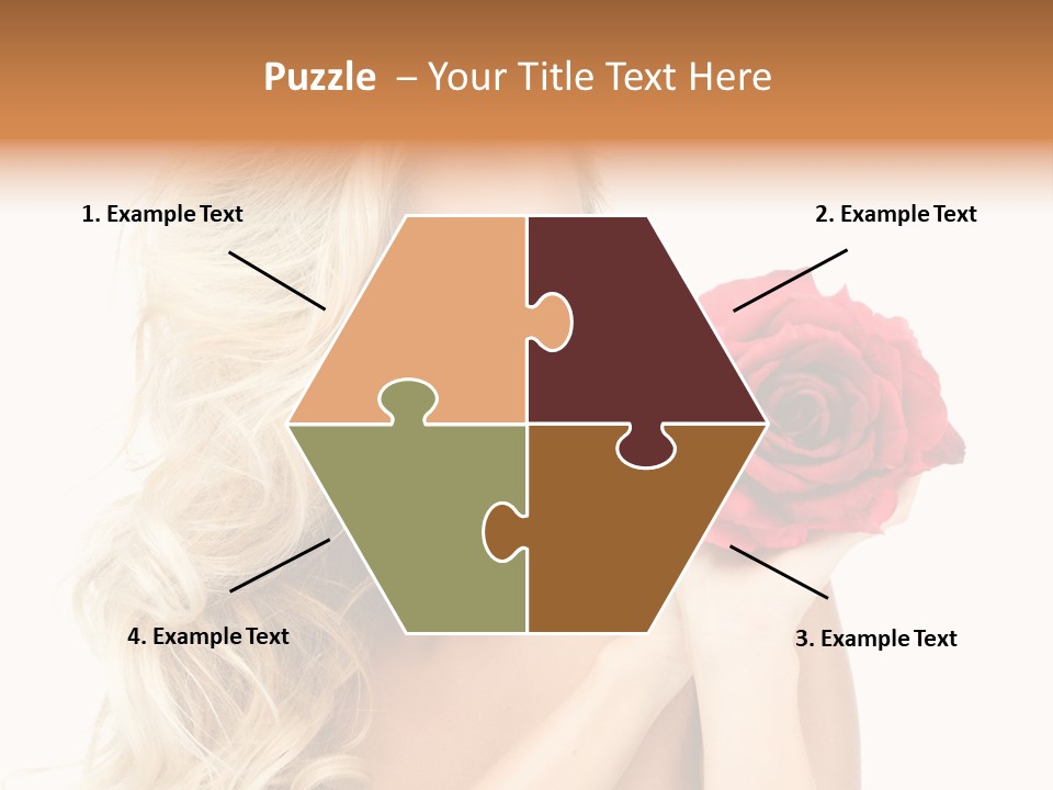 Hair Isolated On White Young PowerPoint Template