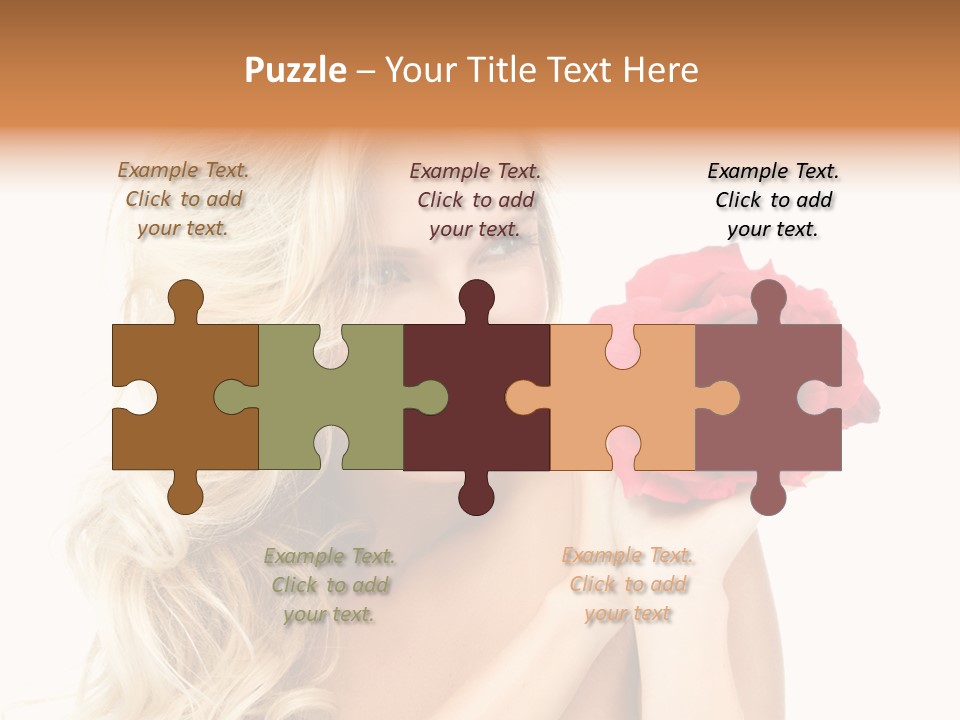 Hair Isolated On White Young PowerPoint Template