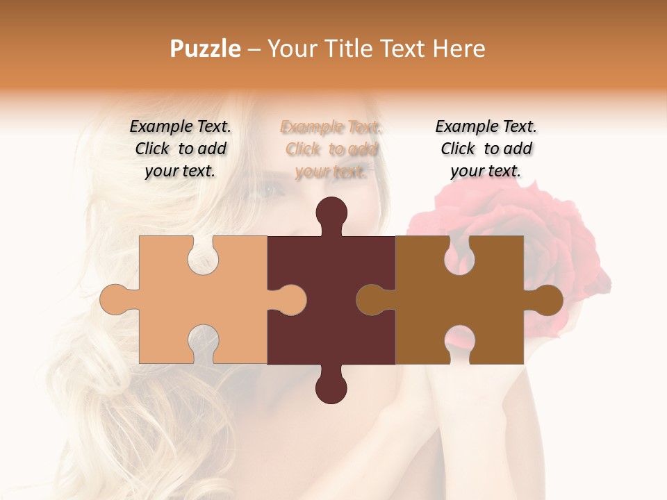 Hair Isolated On White Young PowerPoint Template