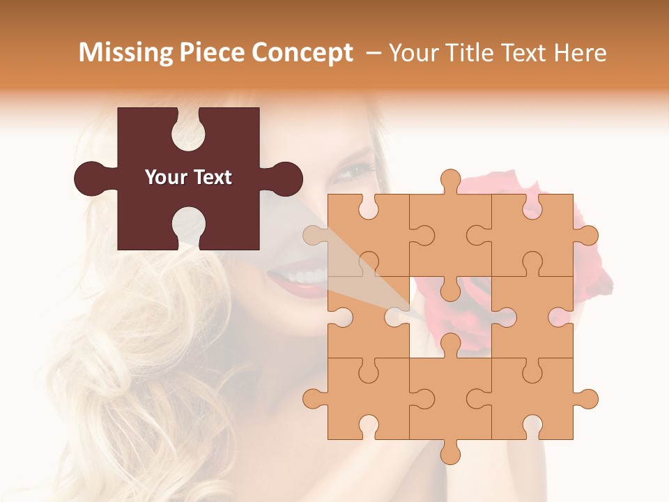 Hair Isolated On White Young PowerPoint Template