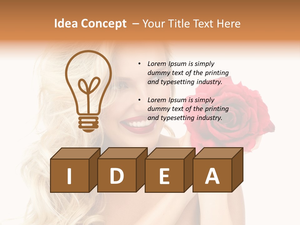 Hair Isolated On White Young PowerPoint Template