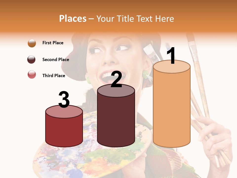 Beautiful Paint Girl PowerPoint Template