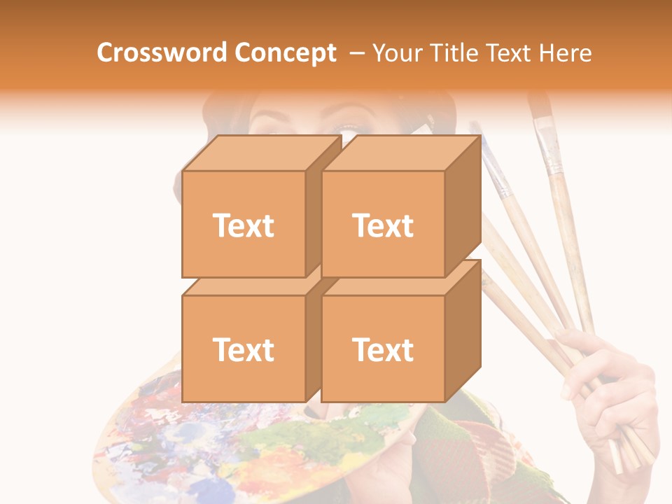 Beautiful Paint Girl PowerPoint Template