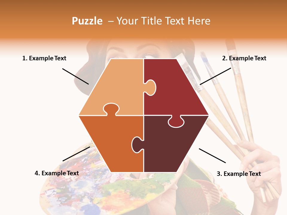 Beautiful Paint Girl PowerPoint Template