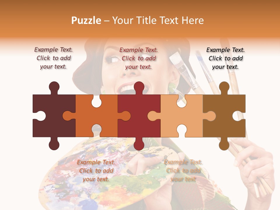 Beautiful Paint Girl PowerPoint Template