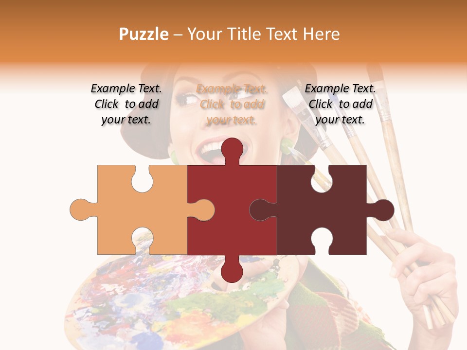 Beautiful Paint Girl PowerPoint Template