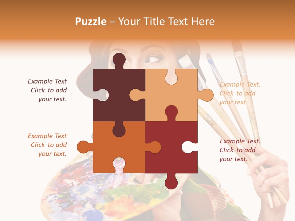 Beautiful Paint Girl PowerPoint Template