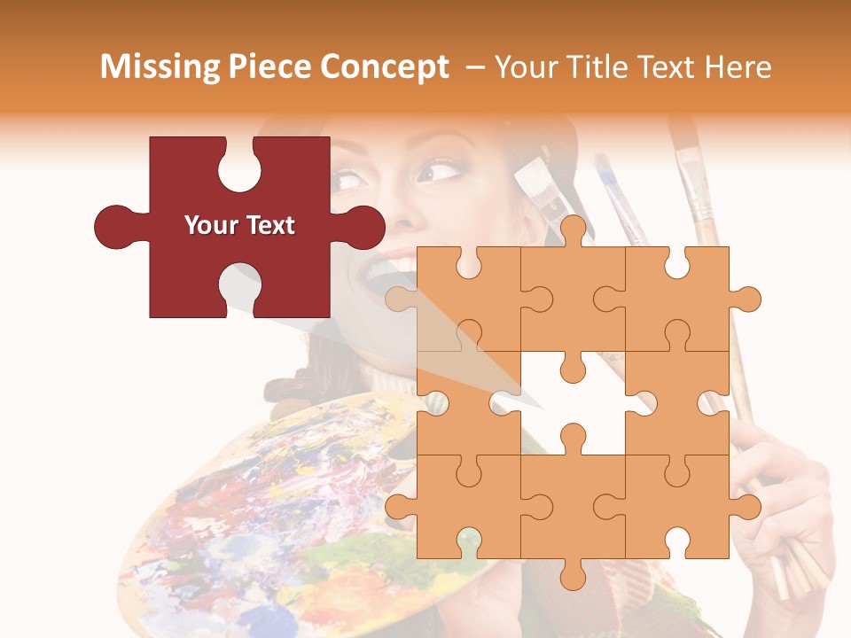 Beautiful Paint Girl PowerPoint Template