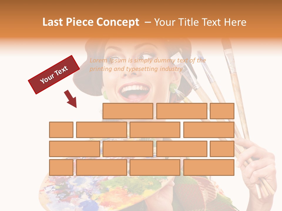 Beautiful Paint Girl PowerPoint Template