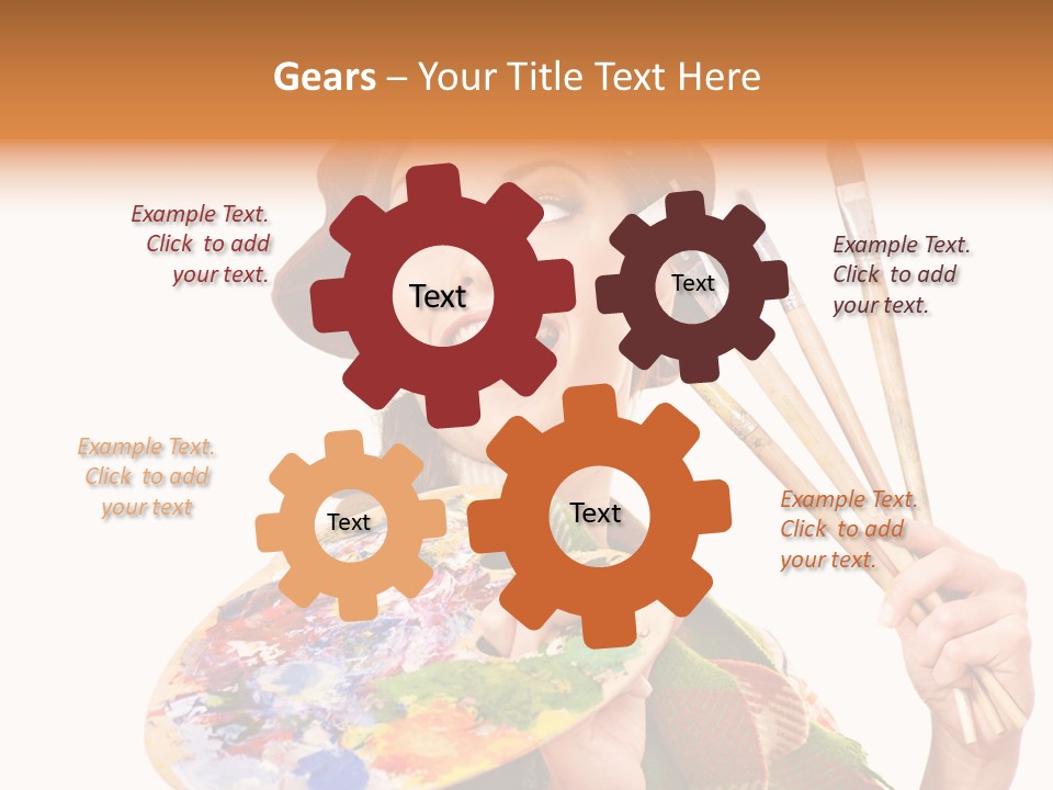 Beautiful Paint Girl PowerPoint Template