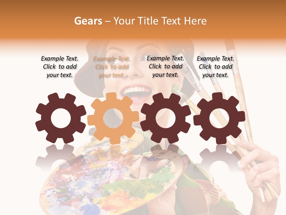 Beautiful Paint Girl PowerPoint Template