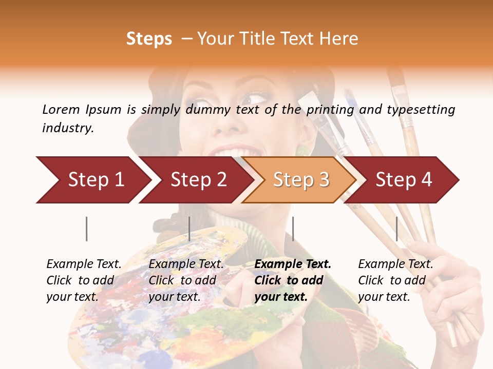 Beautiful Paint Girl PowerPoint Template