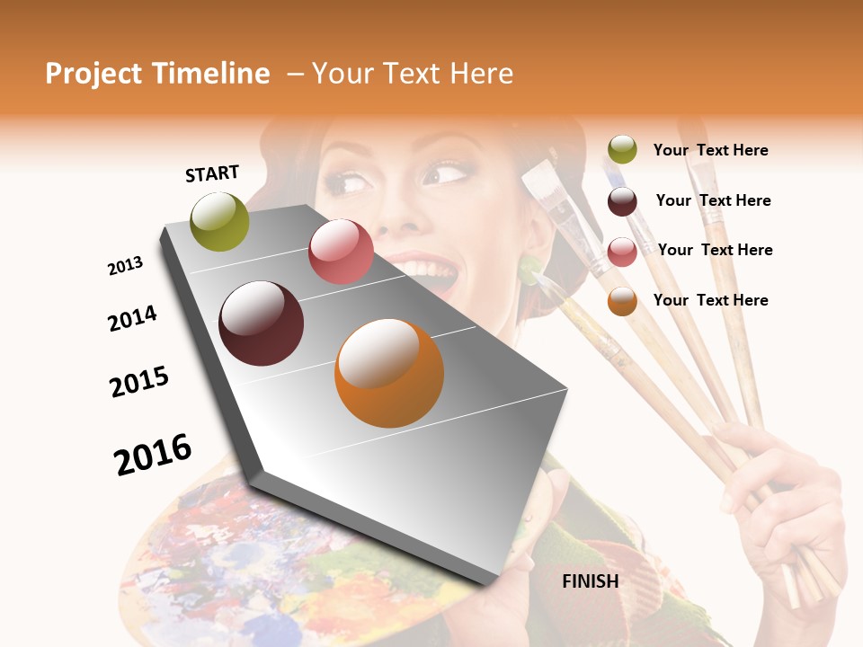 Beautiful Paint Girl PowerPoint Template