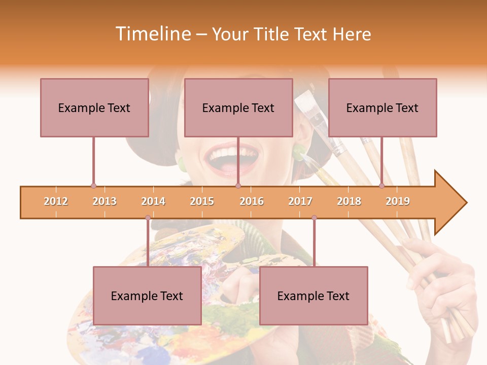 Beautiful Paint Girl PowerPoint Template