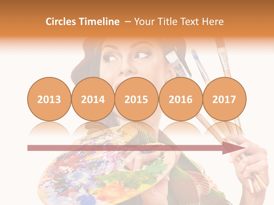 Beautiful Paint Girl PowerPoint Template