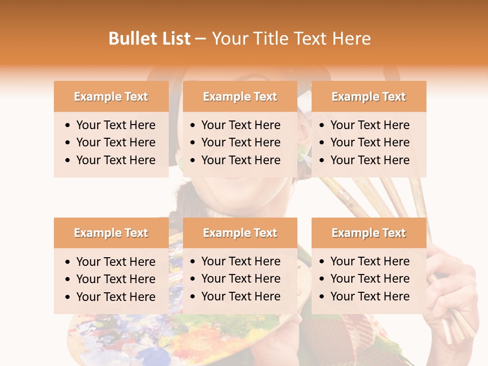 Beautiful Paint Girl PowerPoint Template