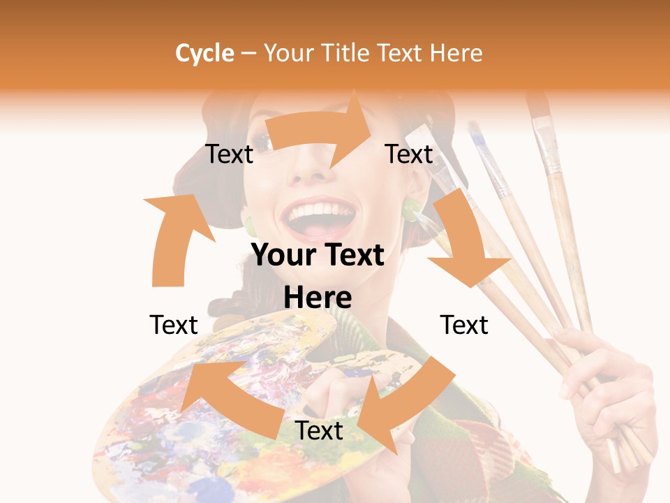 Beautiful Paint Girl PowerPoint Template