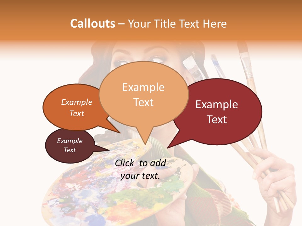 Beautiful Paint Girl PowerPoint Template