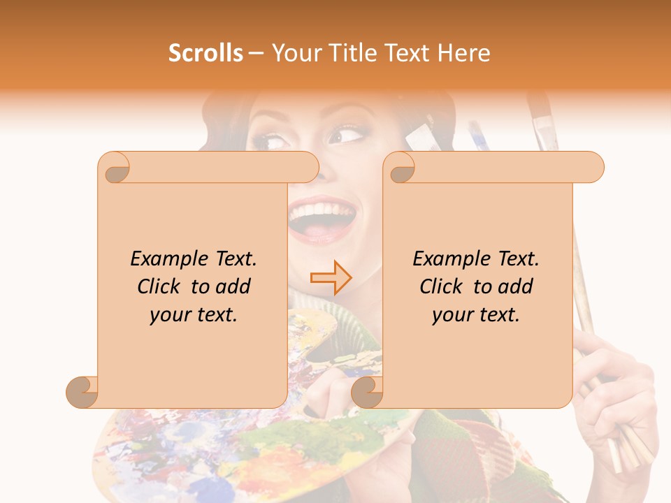 Beautiful Paint Girl PowerPoint Template