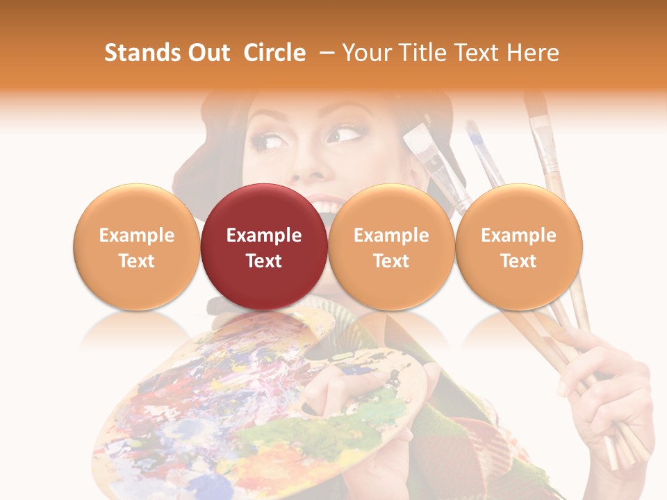 Beautiful Paint Girl PowerPoint Template