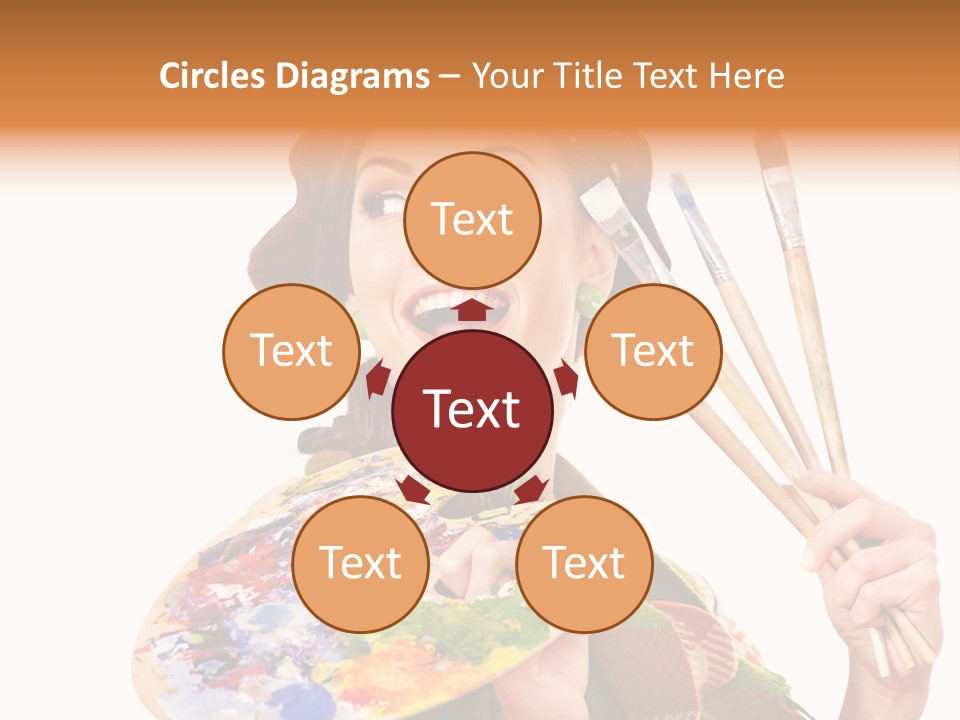 Beautiful Paint Girl PowerPoint Template