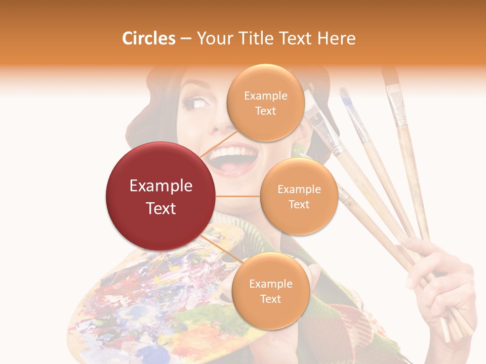 Beautiful Paint Girl PowerPoint Template