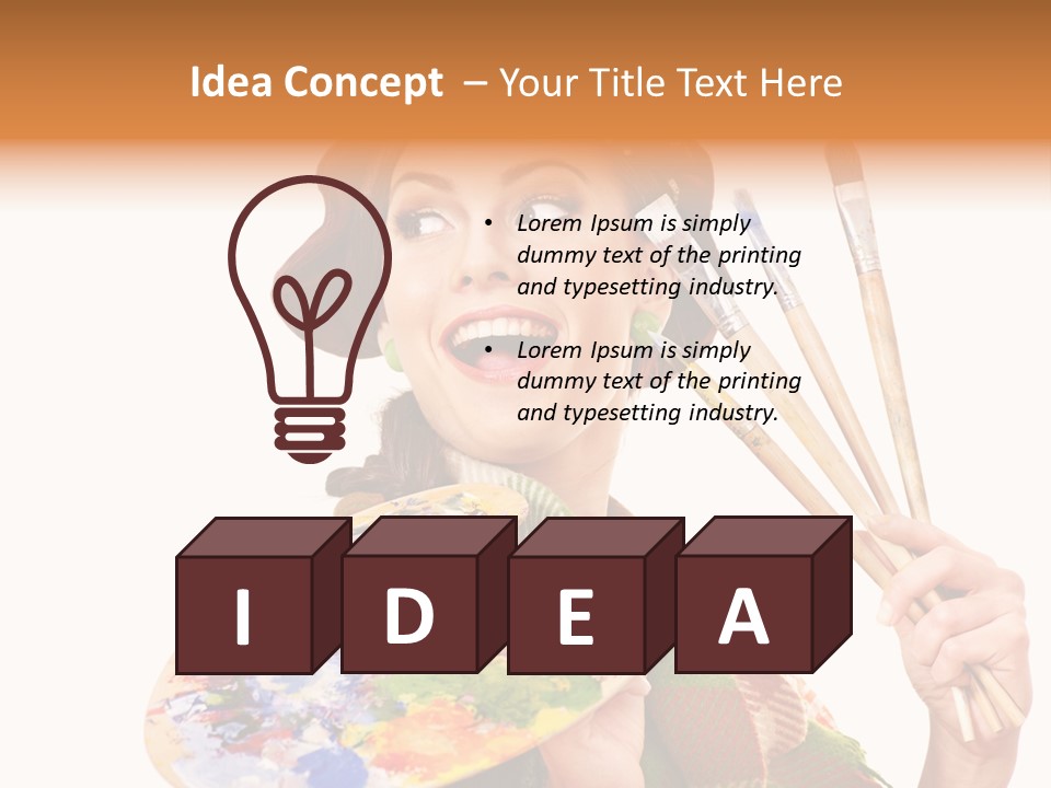 Beautiful Paint Girl PowerPoint Template