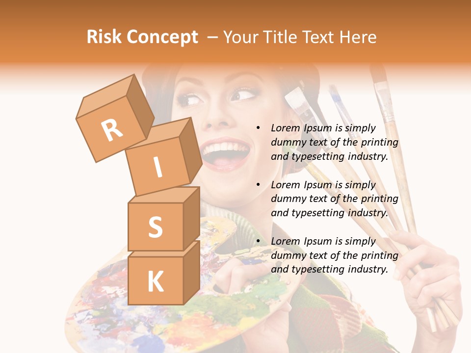 Beautiful Paint Girl PowerPoint Template