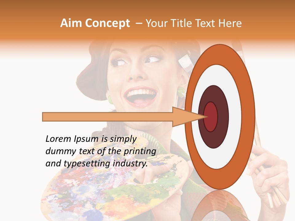 Beautiful Paint Girl PowerPoint Template