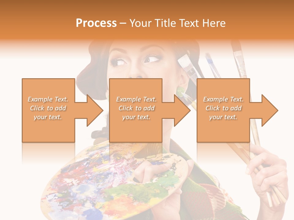 Beautiful Paint Girl PowerPoint Template