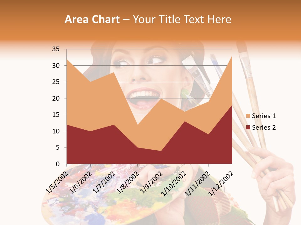 Beautiful Paint Girl PowerPoint Template