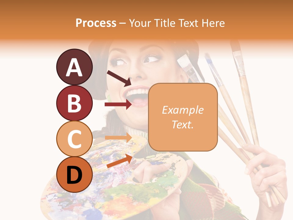 Beautiful Paint Girl PowerPoint Template