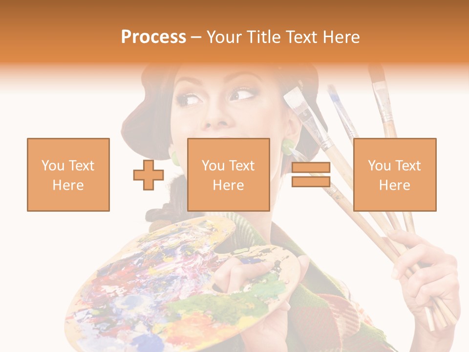 Beautiful Paint Girl PowerPoint Template