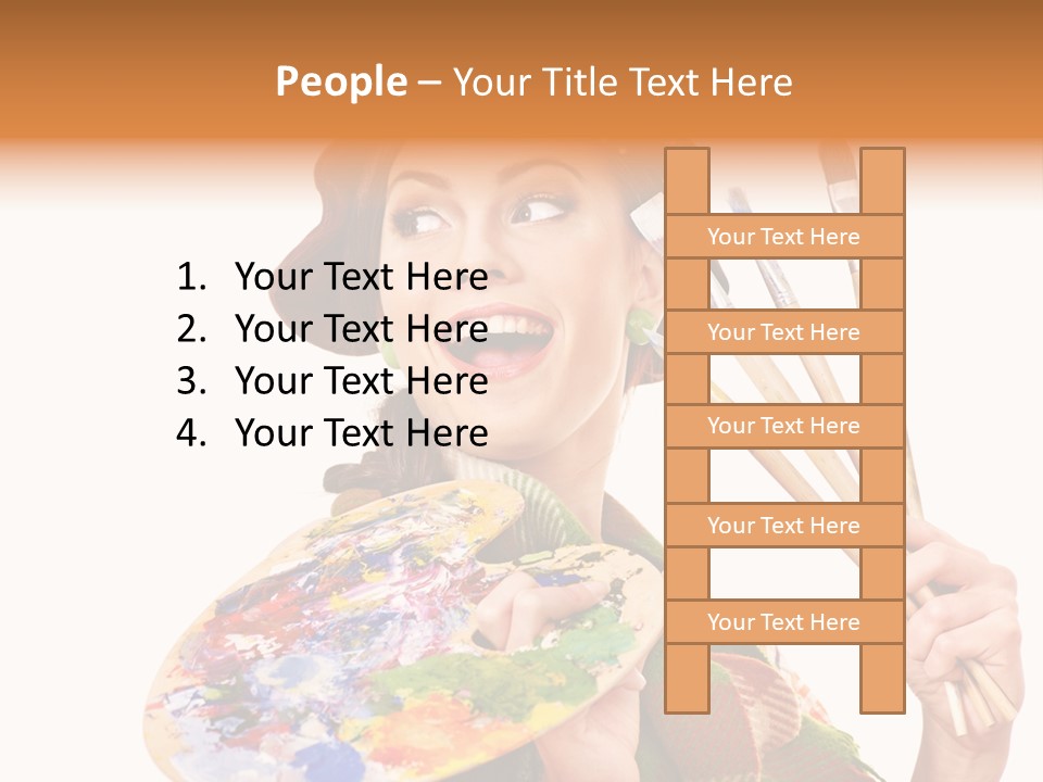 Beautiful Paint Girl PowerPoint Template