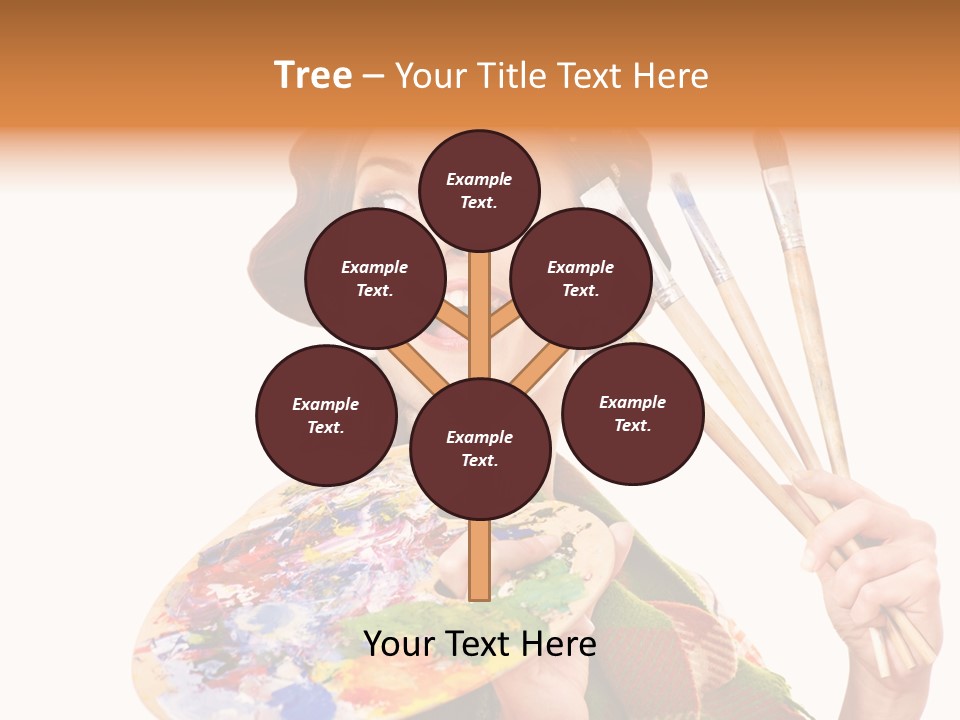 Beautiful Paint Girl PowerPoint Template