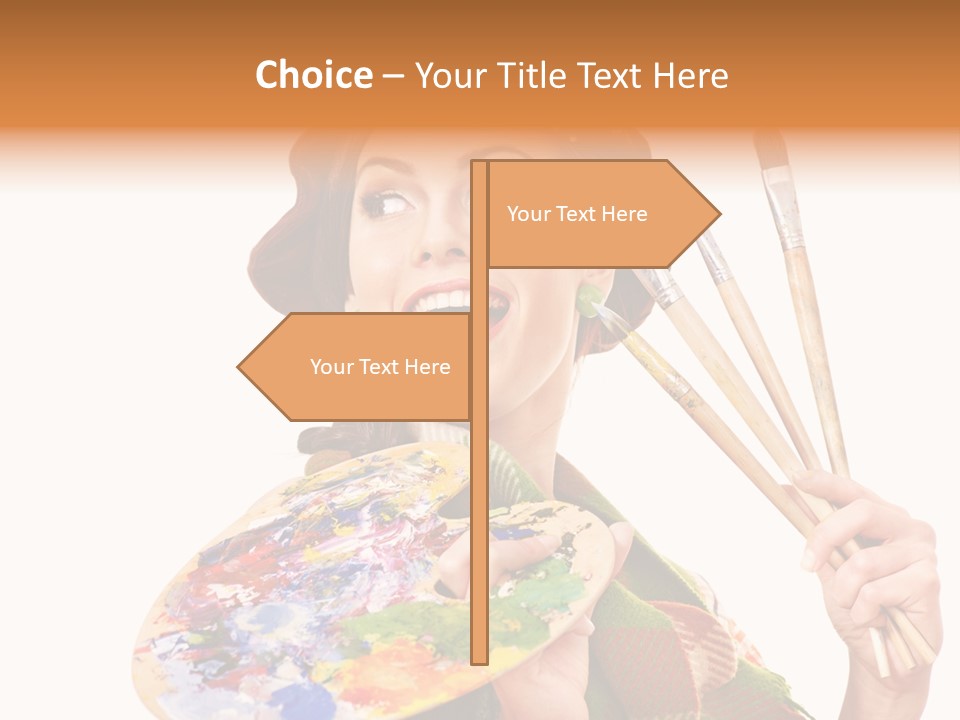 Beautiful Paint Girl PowerPoint Template